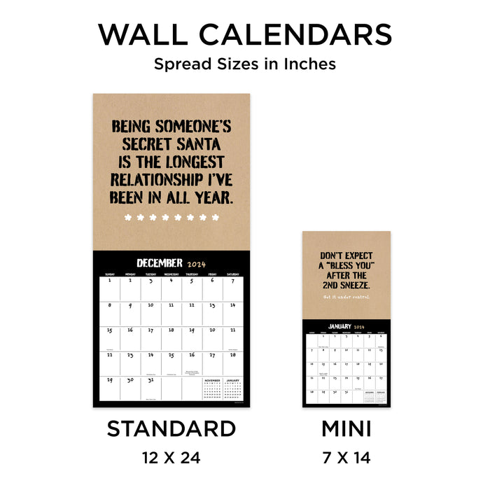 2024 Anti-Affirmations & Sarcasm Mini Wall Calendar