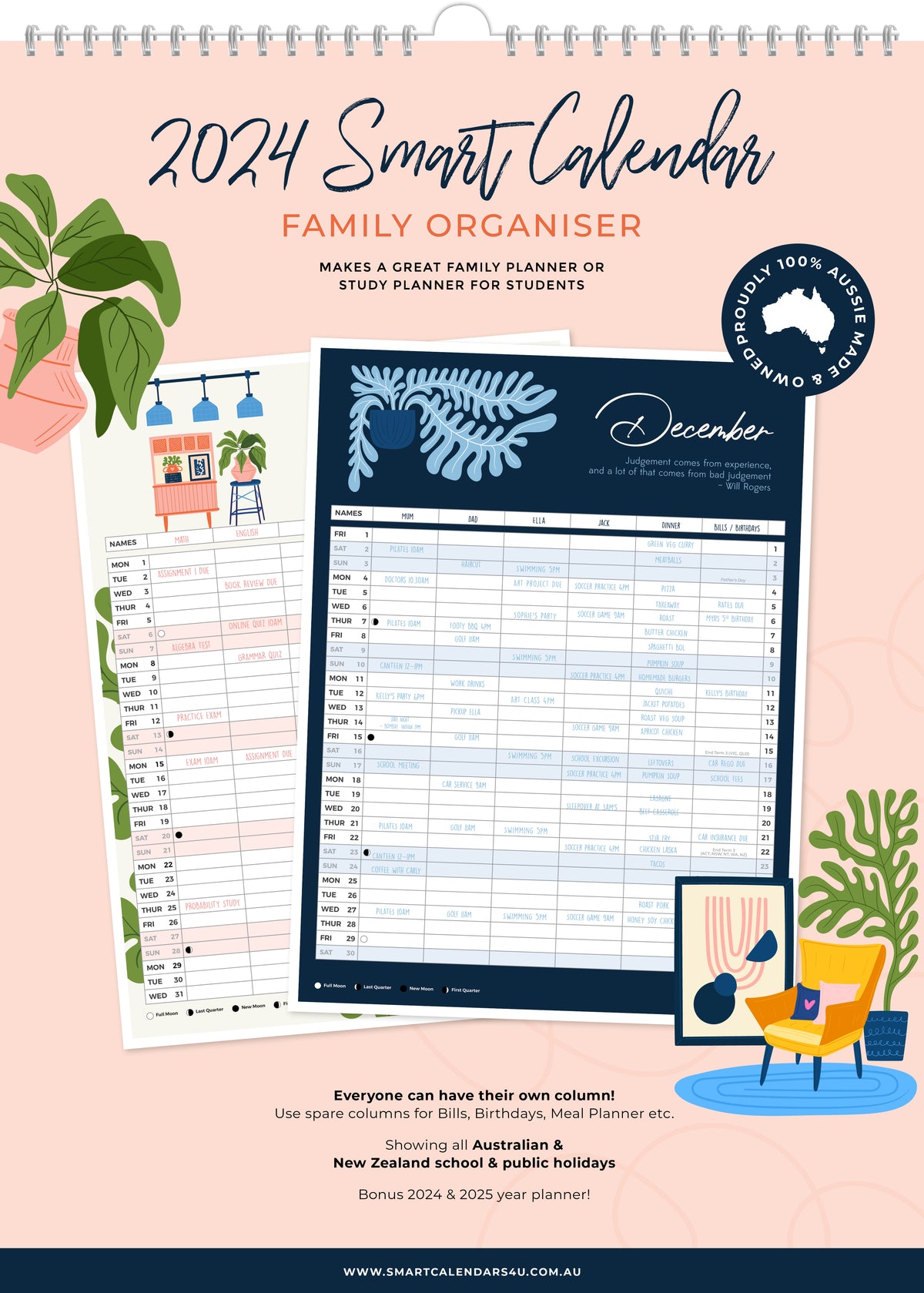 2024 Smart Calendar Family Organiser (Interior) — Calendar Club