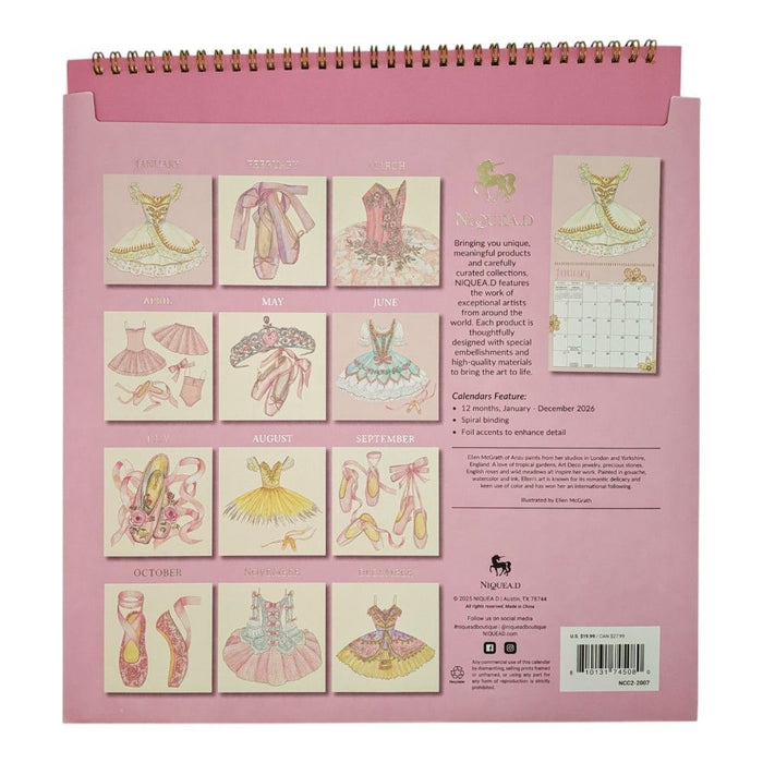 Ballerina 2026 Square Wall Calendar