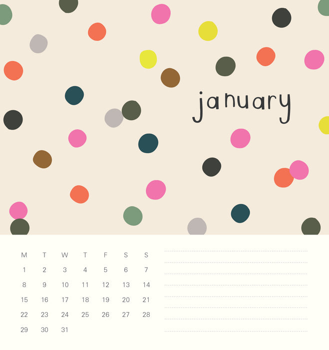 2024 Caroline Gardener: Hearts/Mixed Prints Desk Easel Calendar