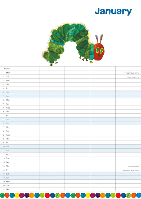 2024 Hungry Caterpillar Family Large Wall Calendar