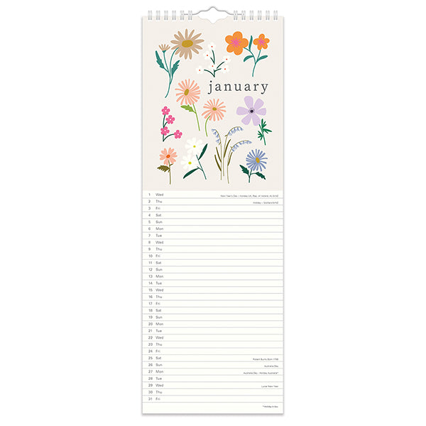 2025 CG Botanic Blooms Slimline Wall Calendar