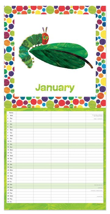 2025 Very Hungry Caterpillar Family Wall Calendar