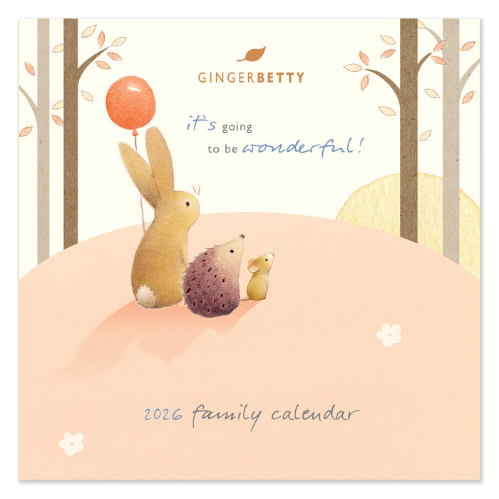 Ginger Betty Family Calendar 2026 Square Wall Calendar