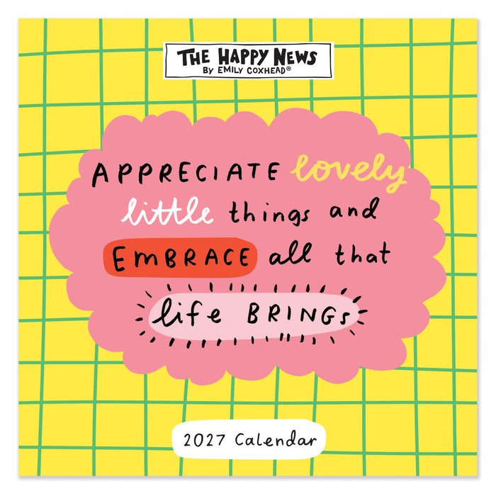 Happy News 2027 Square Wall Calendar