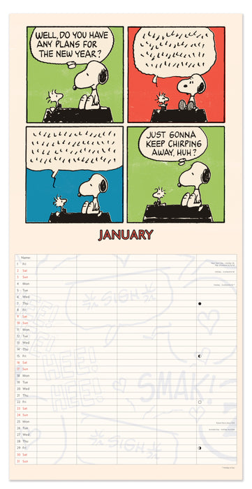 Peanuts Family Calendar 2027 Square Wall Calendar