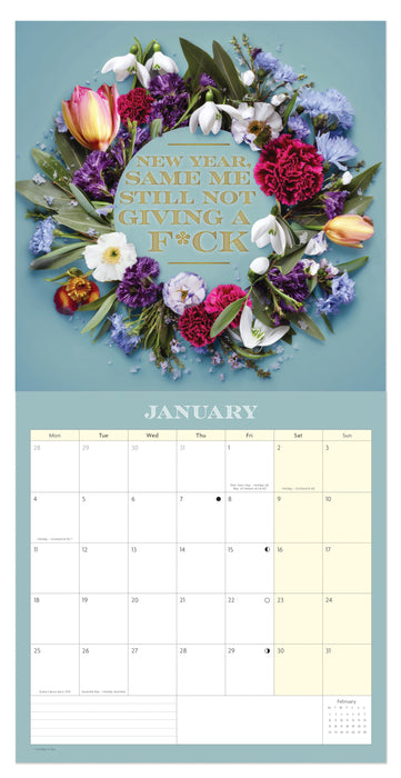 Not Giving a F*ck by PaperNinja 2027 Square Wall Calendar