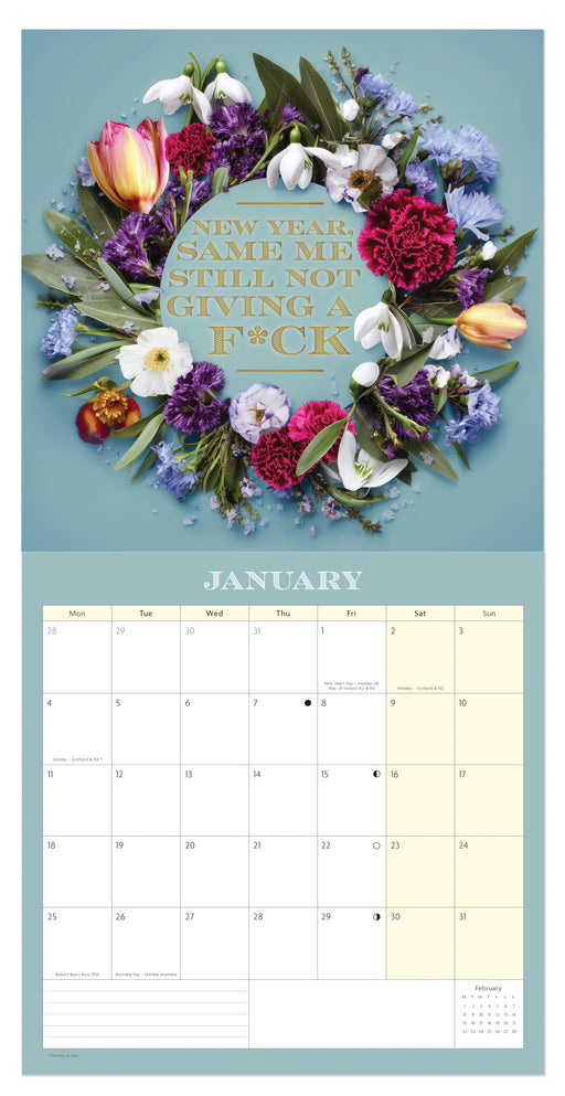Not Giving a F*ck by PaperNinja 2027 Square Wall Calendar