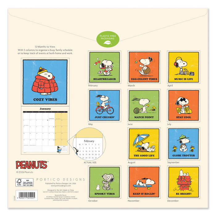 Snoopy 2027 Square Wall Calendar
