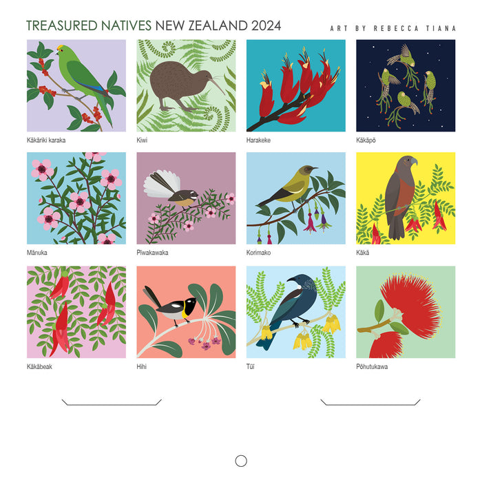 2024 New Zealand Treasured Natives Mini Wall Calendar