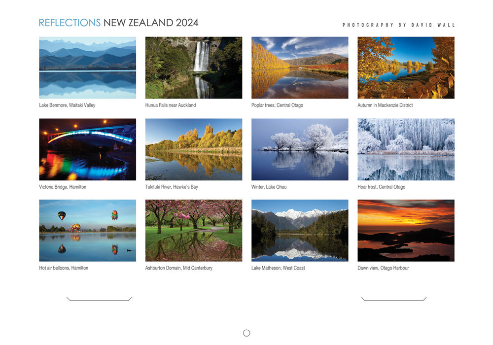 2024 New Zealand Reflections Wall Calendar