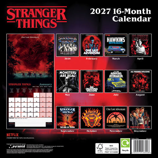 Stranger Things 2027 Square Wall Calendar