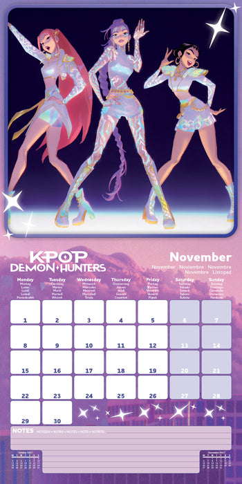 K Pop Demon Hunters 2027 Square Wall Calendar