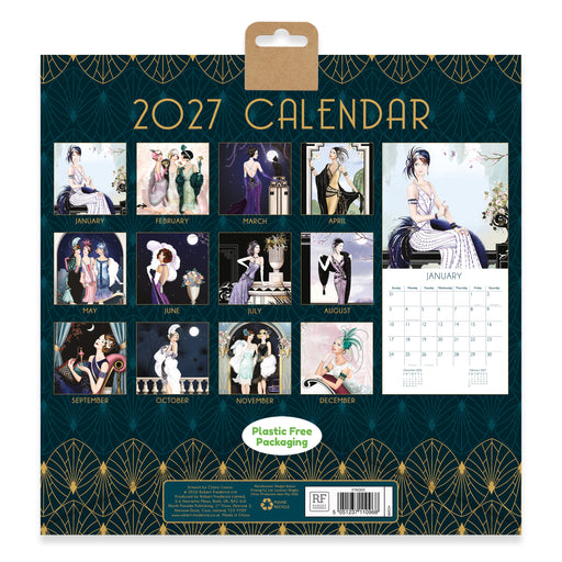 Claire Coxon Art Deco 2027 Square Wall Calendar