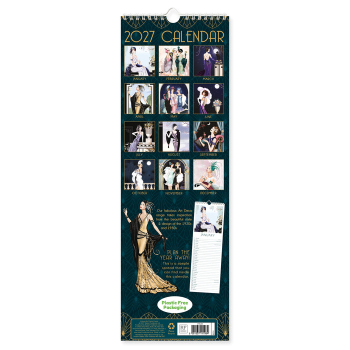 Claire Coxon Art Deco 2027 Slimline Wall Calendar