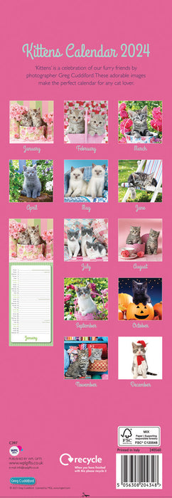 2024 Kittens By Greg Cuddiford Slimline Calendar