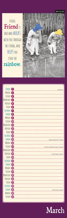 Milk Friendship 2026 Slimline Wall Calendar