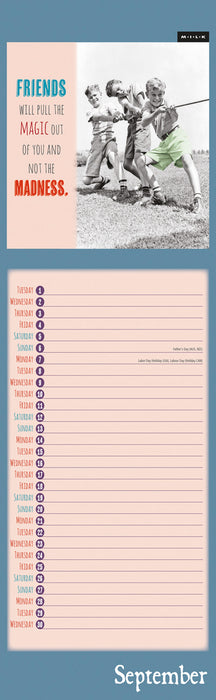 Milk Friendship 2026 Slimline Wall Calendar