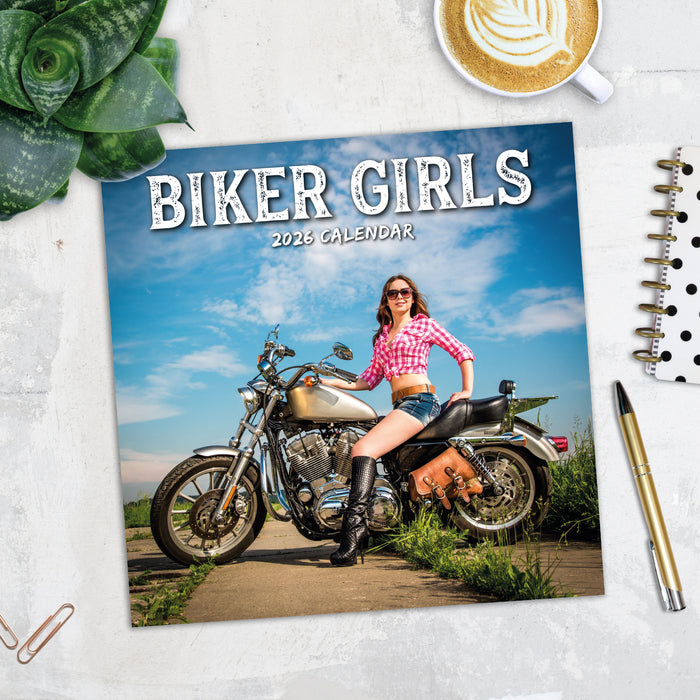 Biker Girls 2026 Square Wall Calendar