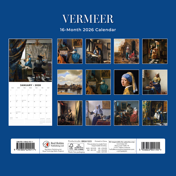 Vermeer 2026 Square Wall Calendar (Online Exclusive)