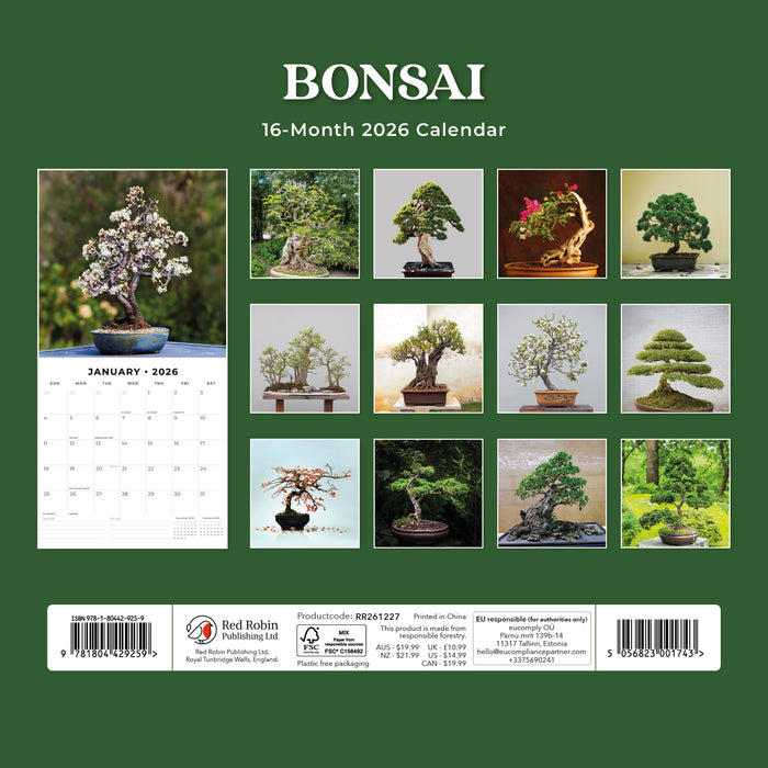Bonsai 2026 Square Wall Calendar (Online Exclusive)