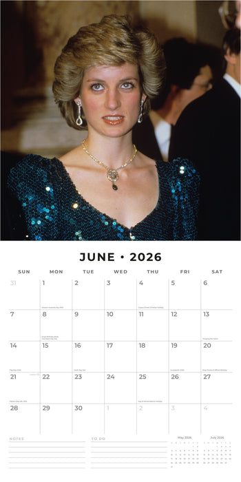 Diana 2026 Square Wall Calendar