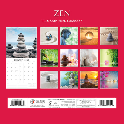 Zen 2026 Square Wall Calendar
