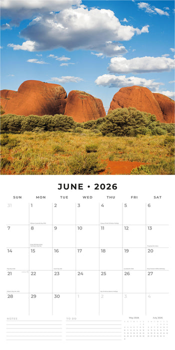 Landmarks of Australia 2026 Square Wall Calendar
