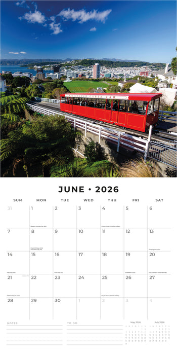 New Zealand 2026 Square Wall Calendar