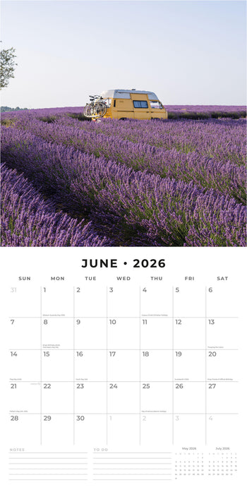 Camper Vans 2026 Square Wall Calendar
