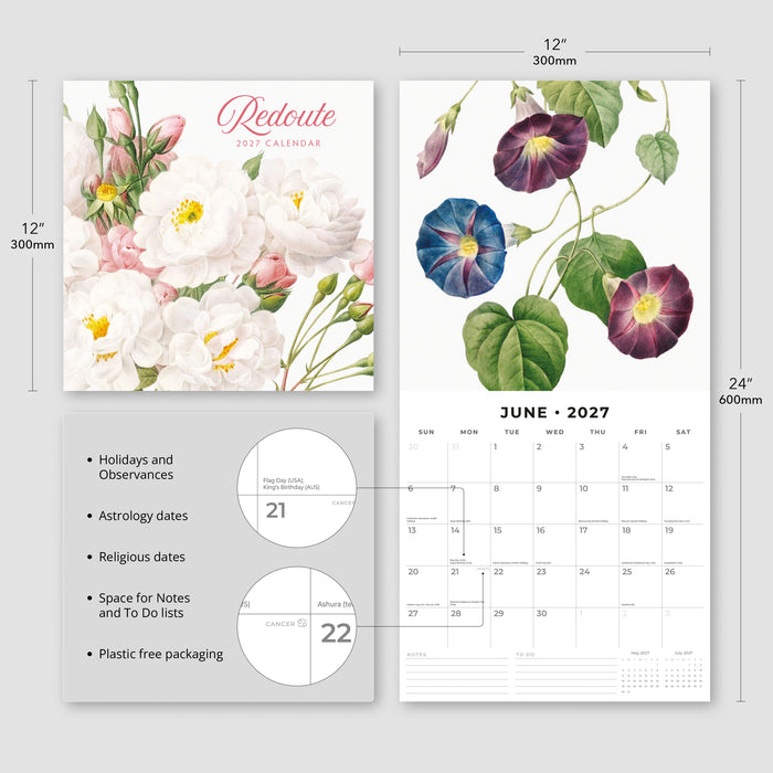 Redoute 2027 Square Wall Calendar