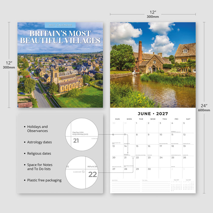 Britain's Most Beautiful Villa 2027 Square Wall Calendar