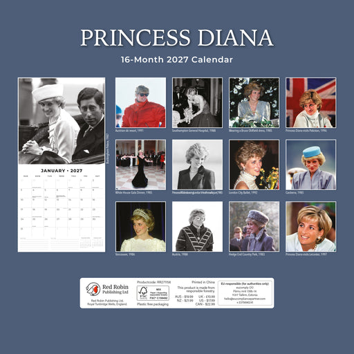 Diana 2027 Square Wall Calendar