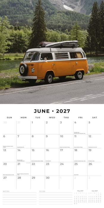 Camper Vans 2027 Square Wall Calendar