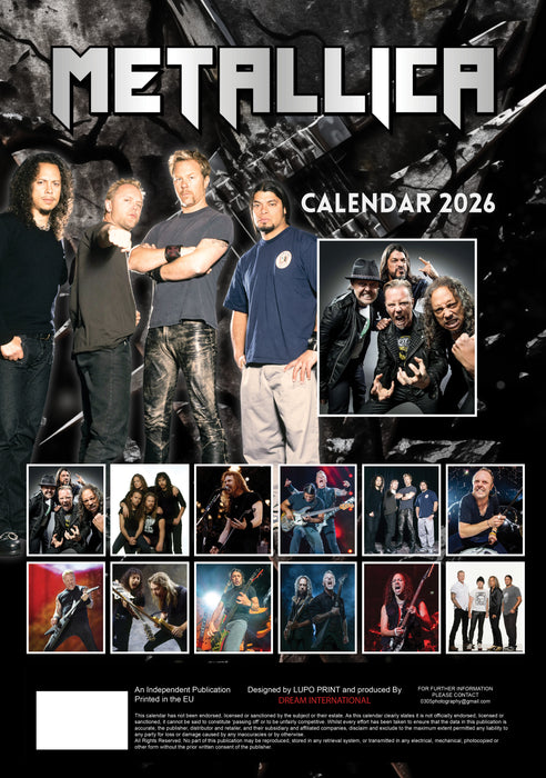 Metallica 2026 A3 Wall Calendar