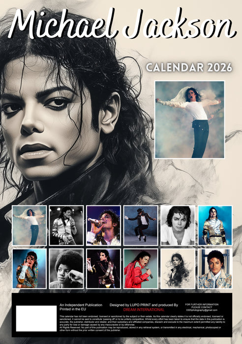 Michael Jackson 2026 A3 Wall Calendar