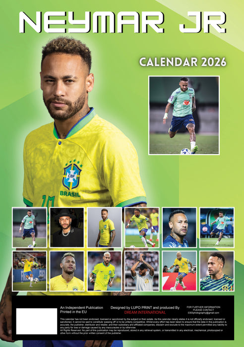 Neymar 2026 A3 Wall Calendar