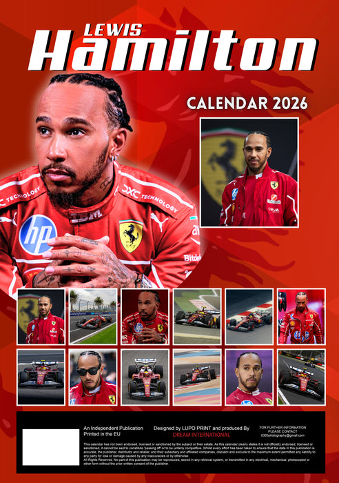 Lewis Hamilton 2026 A3 Wall Calendar