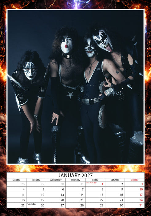 KISS 2027 A3 Wall Calendar