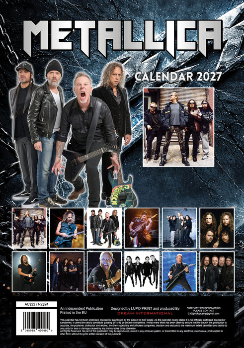 Metallica 2027 A3 Wall Calendar
