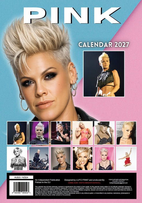 Pink 2027 A3 Wall Calendar