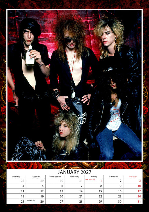 Gun n Roses 2027 A3 Wall Calendar