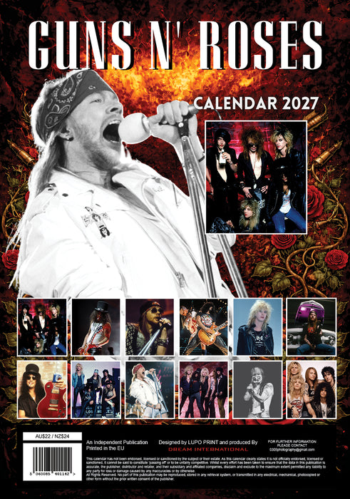 Gun n Roses 2027 A3 Wall Calendar