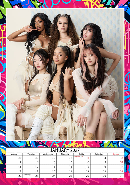 Katseye 2027 A3 Wall Calendar