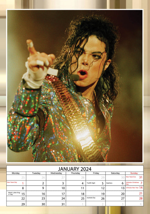 2024 Michael Jackson Large Wall Calendar