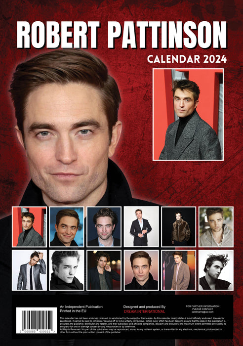 2024 Robert Pattinson Large Wall Calendar
