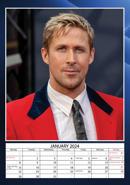 2024 Ryan Gosling Large Wall Calendar