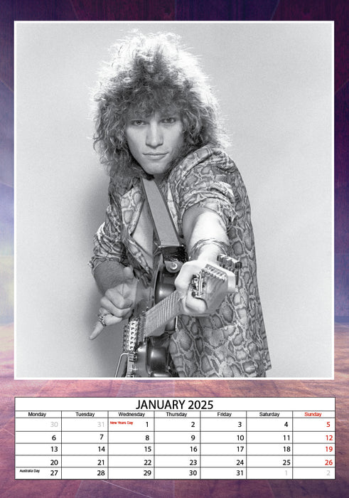 2025 Bon Jovi Large Wall Calendar by  CallDreams International from Calendar Club