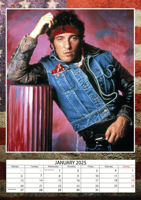 2025 Bruce Springsteen Large Wall Calendar by  CallDreams International from Calendar Club