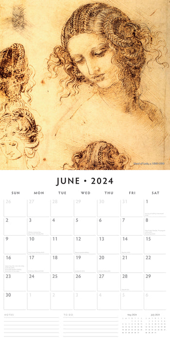 2024 Da Vinci Wall Calendar